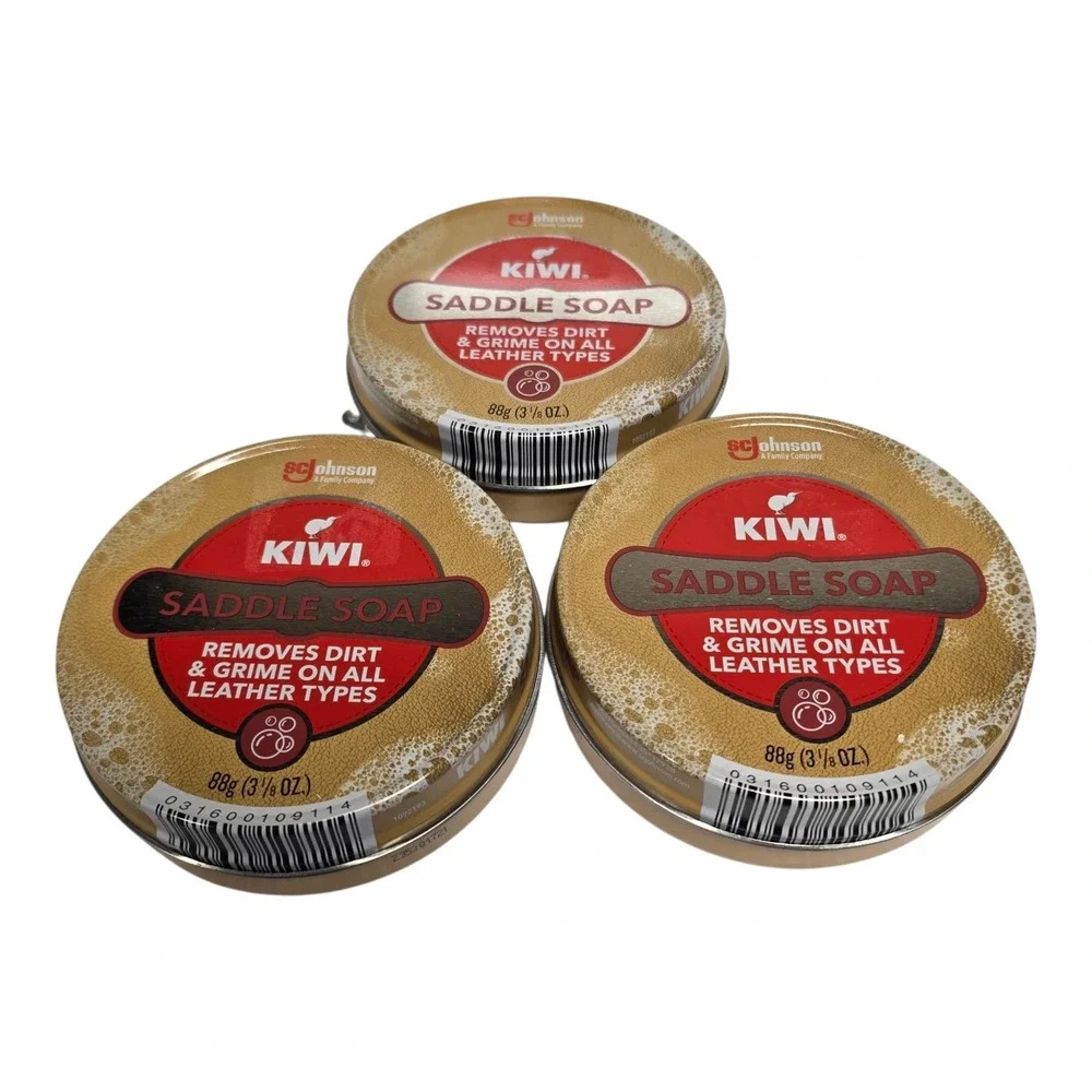 Kiwi Saddle Soap 3.125‎ Ounce (3 PACK) Removes Dirt And Grime On Leather New